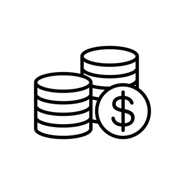 beyaz arka planda çizgi sikkesimgesi