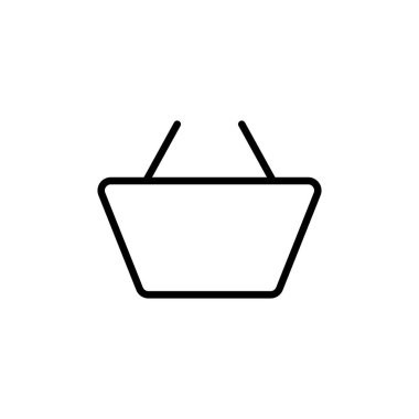 beyaz arka plan üzerinde çizgi pazar sepeti simgesi