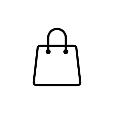 beyaz arka plan üzerinde çizgi alışveriş çantası simgesi