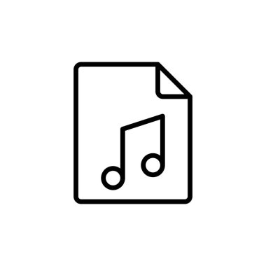 çizgi müzik, beyaz arka planda ses dosyası simgesi