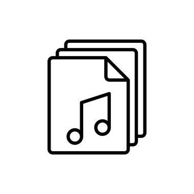 çizgi müzik, beyaz arka planda ses dosyası simgesi