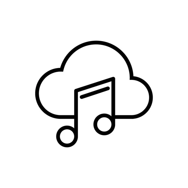Linia muzyka chmura ikona na białym tle — Wektor stockowy