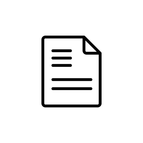 Icône de document de ligne sur fond blanc — Image vectorielle