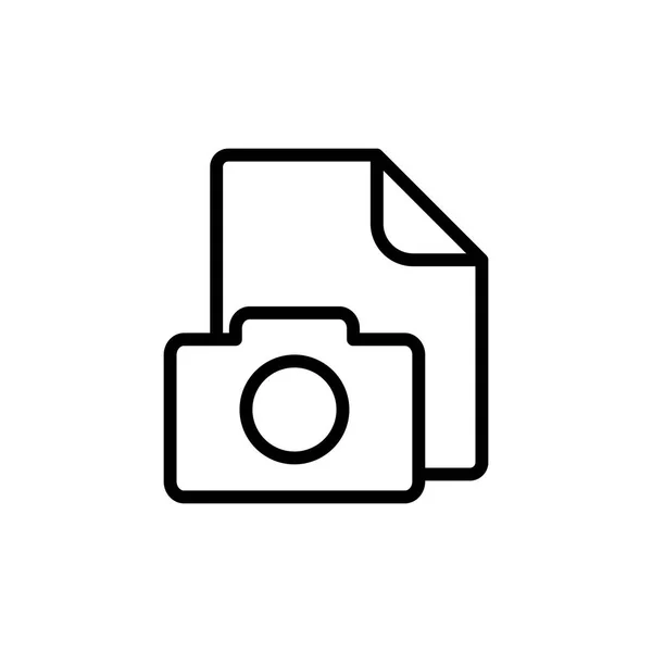 Line Photo-fil, Galleri ikonen på vit bakgrund — Stock vektor