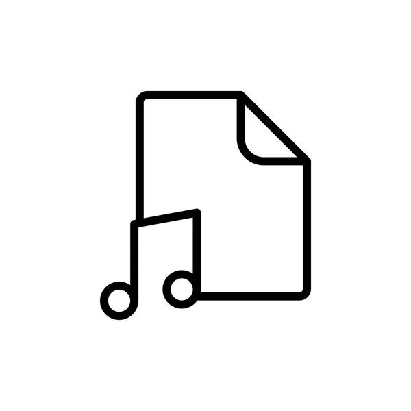 Línea de música, icono de archivo de audio sobre fondo blanco — Archivo Imágenes Vectoriales