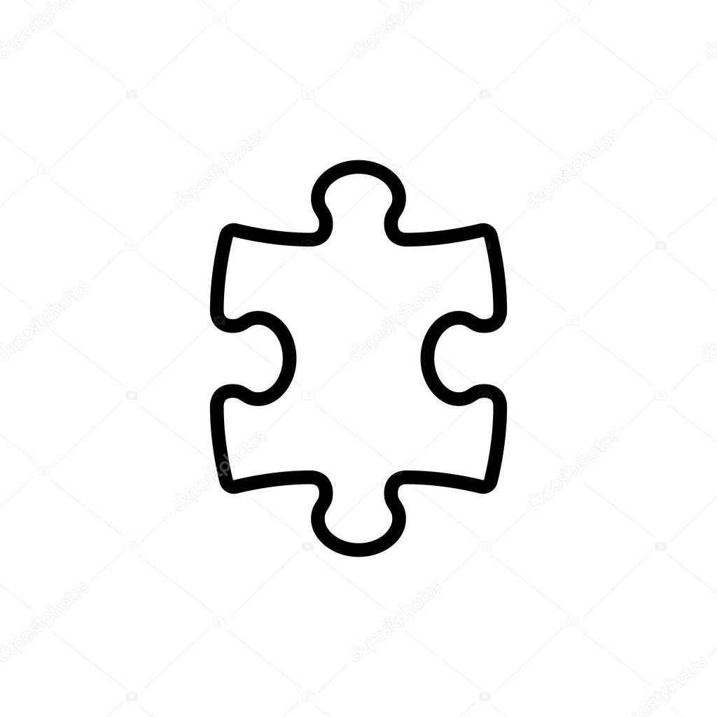 line puzzle icon on white background