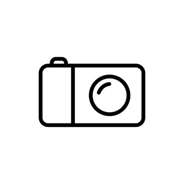 beyaz arka planda çizgi kamera simgesi