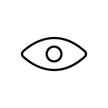 beyaz arka planda çizgi göz simgesi