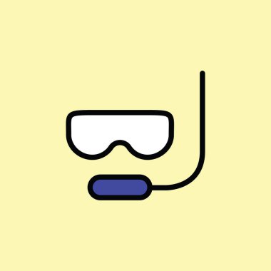 renk arka planda dalış simgesi ince çizgi