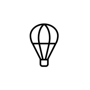 sıcak hava balonu simgesi ince çizgi siyah