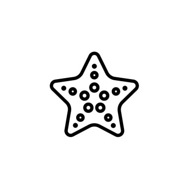 denizyıldızı simgesi beyaz arka plan üzerinde ince çizgi siyah