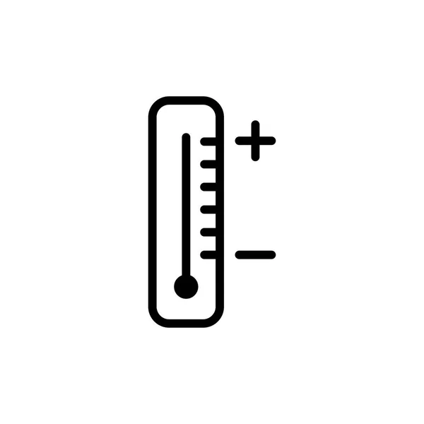 Line thermometer icon on white background — Stock Vector