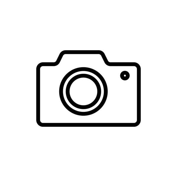 Vonal fényképezőgép ikon-ra fehér háttér — Stock Vector