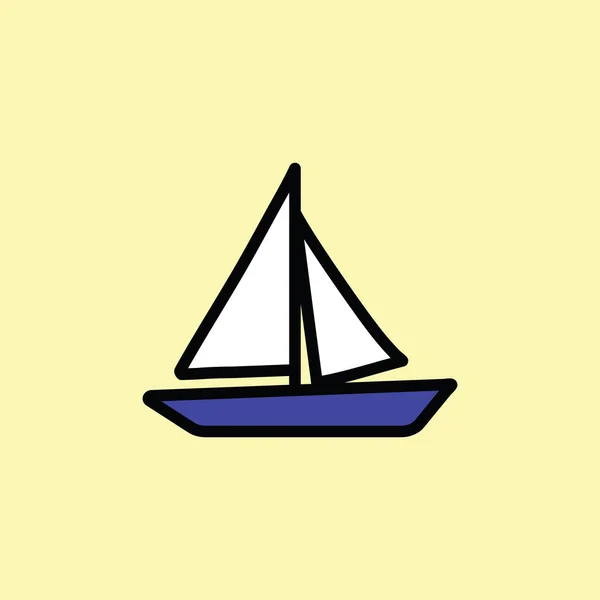 Icono de barco delgada línea de color — Vector de stock