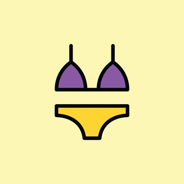 Icona bikini linea sottile colore — Vettoriale Stock