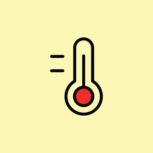 Ícone do termômetro linha fina no fundo de cor — Vetor de Stock