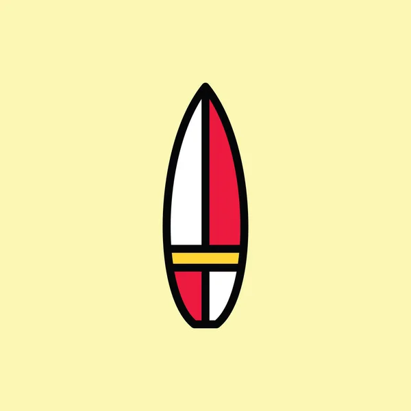 Иконка доски для серфинга тонкая линия на цветном фоне — стоковый вектор