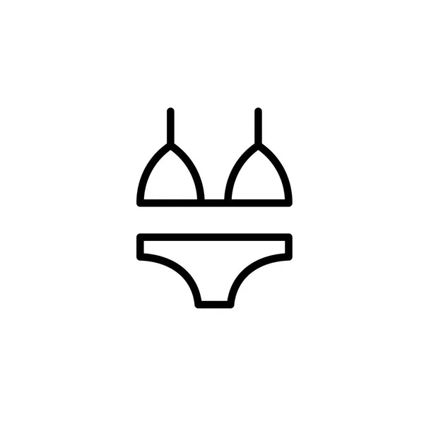 Bikini icône fine ligne noir — Image vectorielle