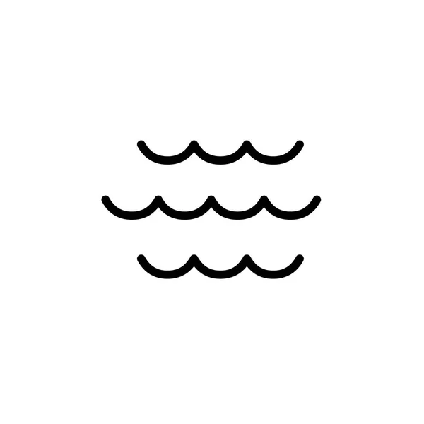 Welle Symbol dünne Linie schwarz — Stockvektor