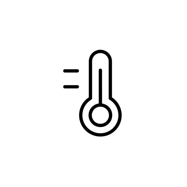 Termometer ikon tunn linje svart — Stock vektor