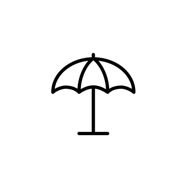 Parasol, paraguas icono delgada línea negro — Vector de stock