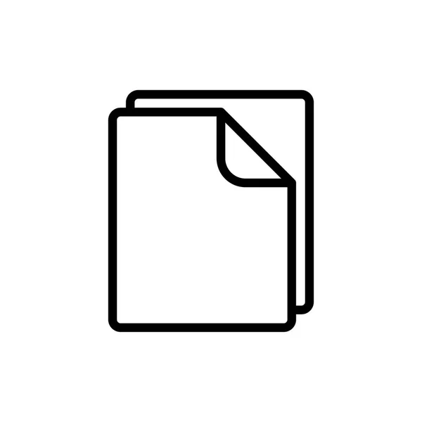 Documento de linha fina, ícone em branco — Vetor de Stock