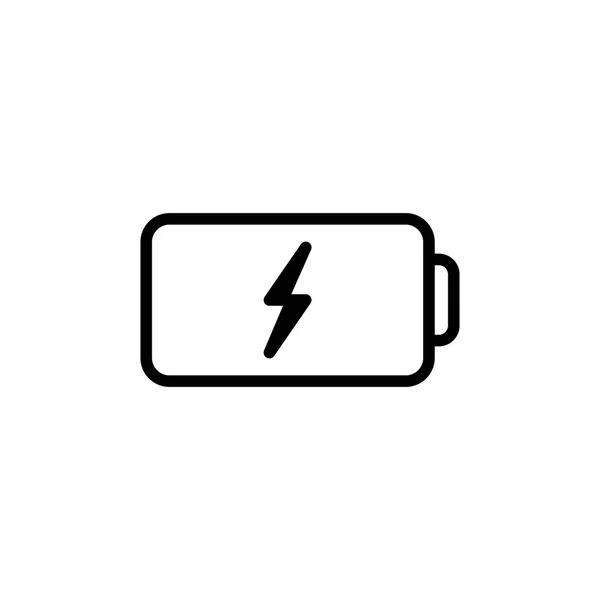 Icône de batterie de ligne mince sur fond blanc — Image vectorielle