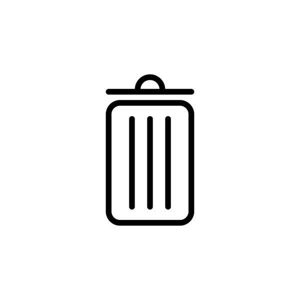 Thin line trash bin icon — Stock Vector