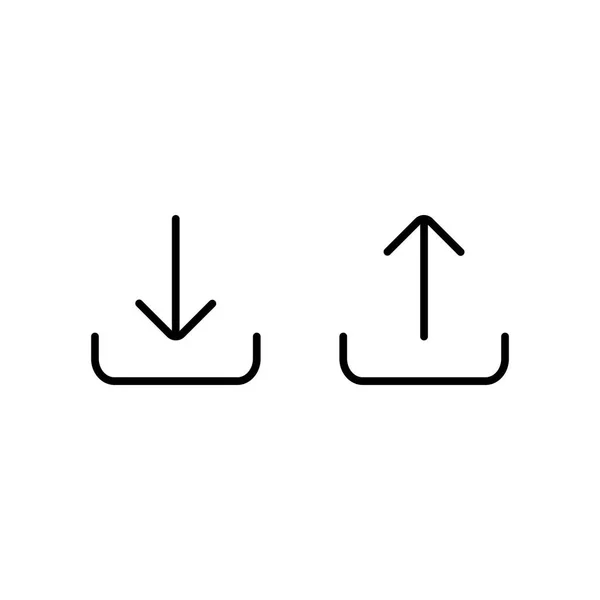 Téléchargement de ligne mince, icône de téléchargement — Image vectorielle