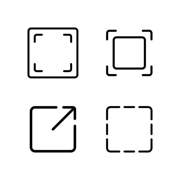 Recorte de línea delgada, cambiar el tamaño, icono de marco — Archivo Imágenes Vectoriales