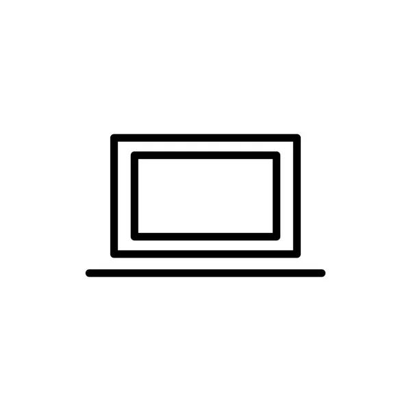 Cienka linia laptop ikona — Wektor stockowy