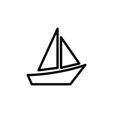 İnce çizgi tekne simgesi