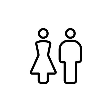 ince çizgi kadın erkek simgesi