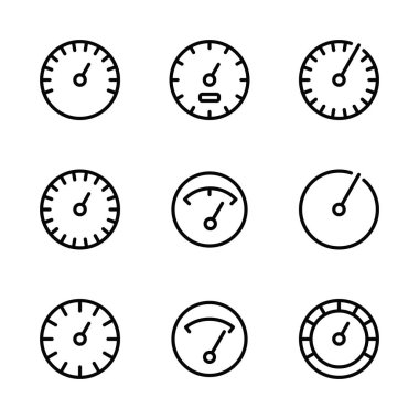 beyaz arka planda ayarlanmış gösterge simgeleri