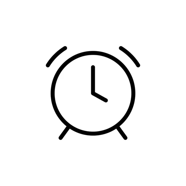 Reloj de línea delgada, icono de alarma — Vector de stock