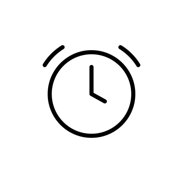 Reloj de línea delgada, icono de alarma — Vector de stock