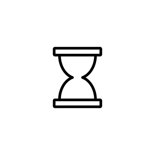 Línea delgada reloj de arena icono — Vector de stock