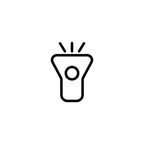Línea delgada linterna icono — Vector de stock