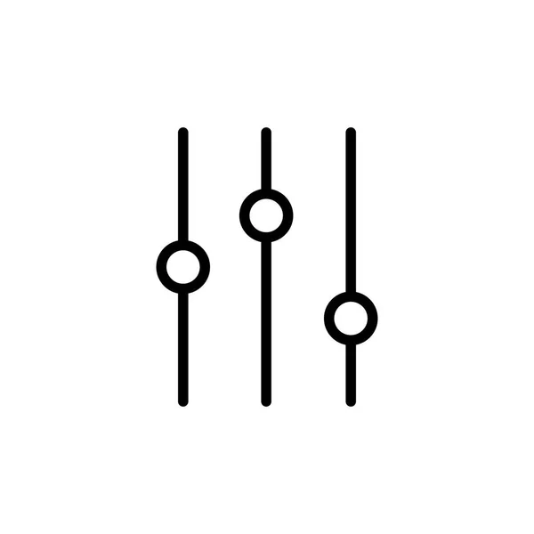 Cienki pasek suwaka, EQ, ikona — Wektor stockowy
