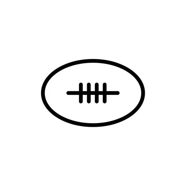 Línea delgada bola de rugby icono — Vector de stock