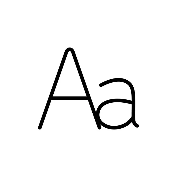 Cienka linia gramatyki litery alfabetu ikona — Wektor stockowy