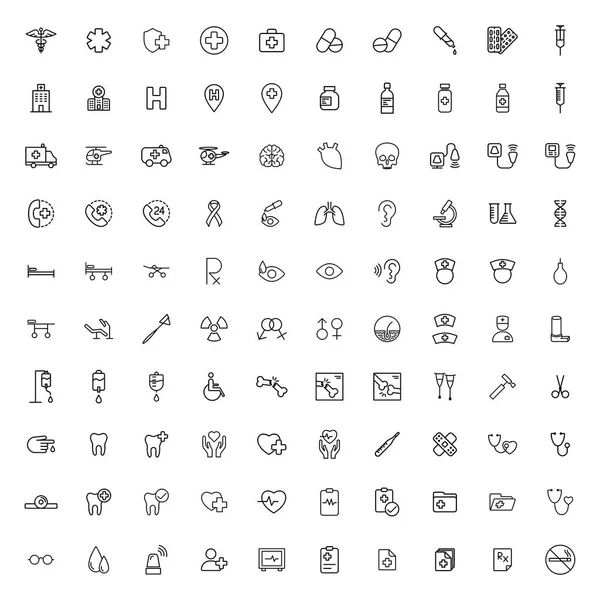 Beyaz arka plan üzerinde tıbbi Icons set