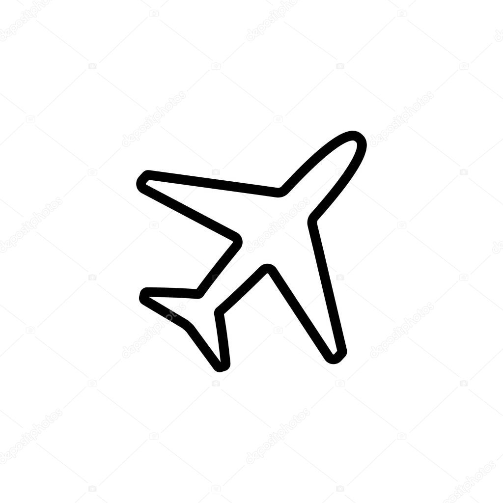 thin line plane icon