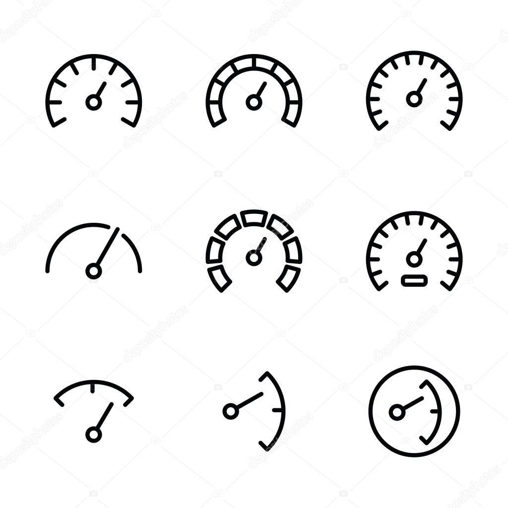 gauge icons set on white background