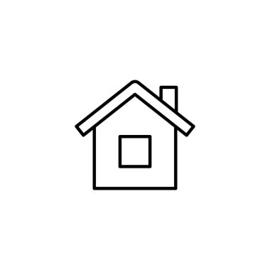 beyaz arka planda ince çizgi ev simgesi