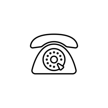 beyaz arka planda ince çizgi telefon simgesi