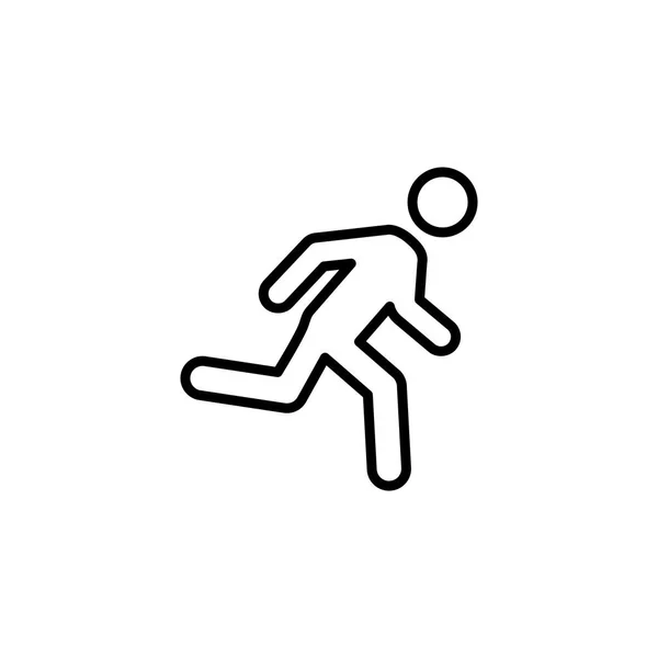 Linje Running man ikon på vit bakgrund — Stock vektor