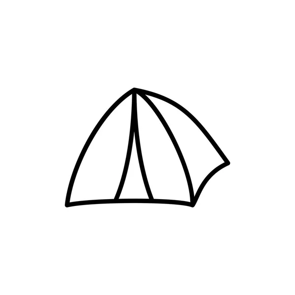 Linha de acampamento tenda ícone no fundo branco — Vetor de Stock