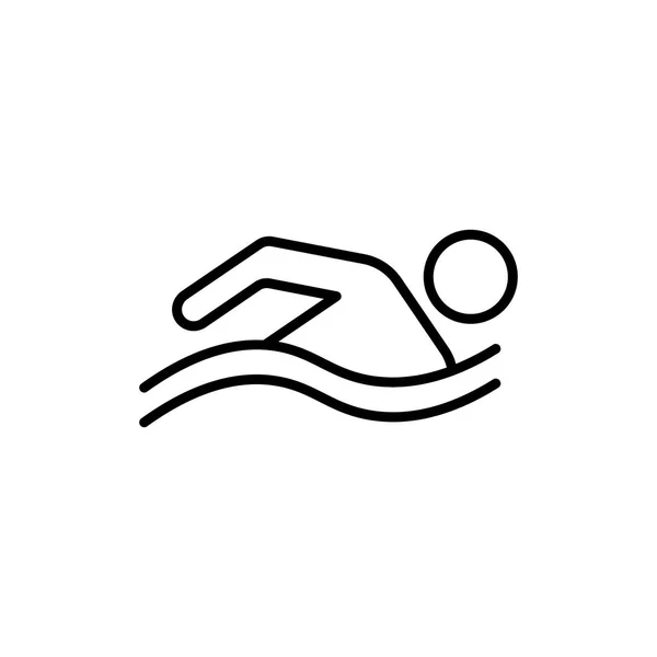 Line swimming icon on white background — Stock Vector