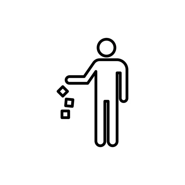 Ligne jonchage homme icône sur fond blanc — Image vectorielle